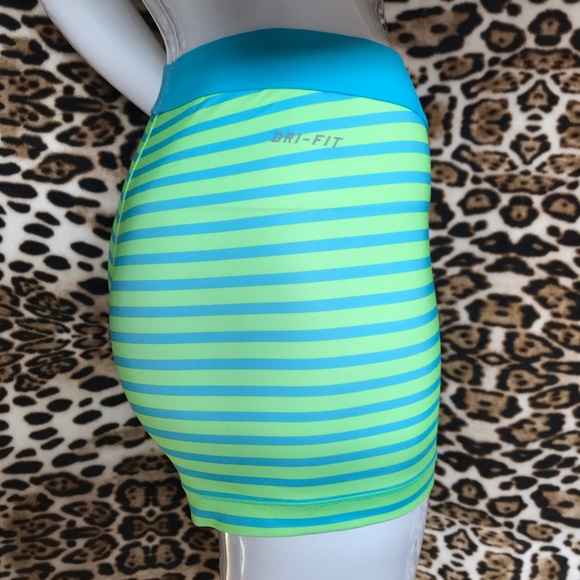 Nike Pro Dri-Fit Lime Green/Turquoise Blue Performance Shorts Size S-M - Picture 10 of 16